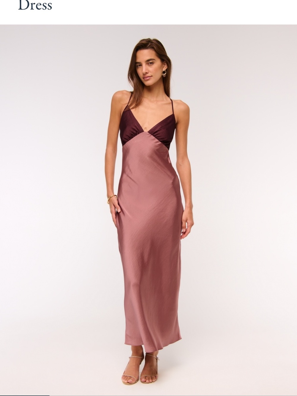 The A&F Julia Slip Tie-Back Maxi Dress - Rose Mauve & Plum